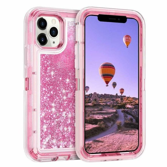 Apple iPhone 11/11 Pro Max 7/8 Bling Liquid Glitter Defender Case Cover - Picture 2 of 3